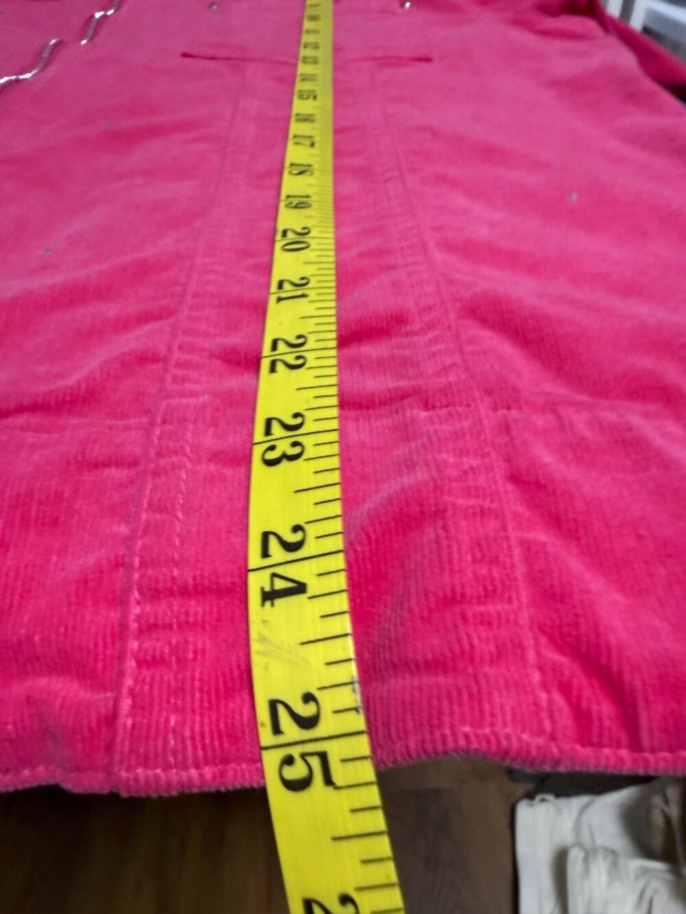 Quacker Factory Pink Corduroy Rhinestone Zip Front Jacket M - Picture 10 of 10